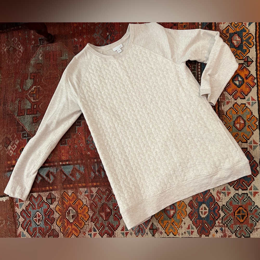 J. Jill Beige Quilted Top with Pockets